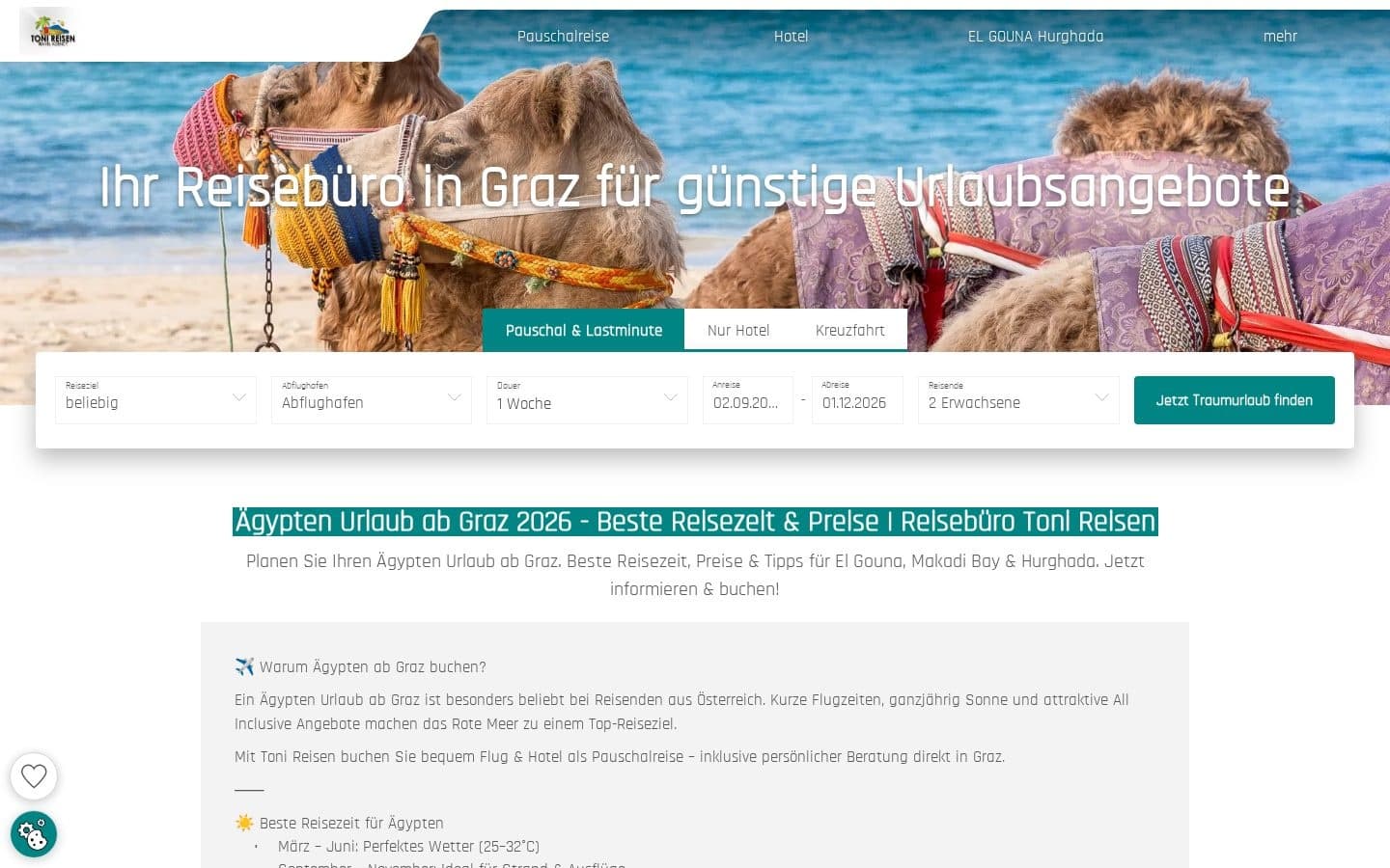Toni Reisen – Relaunch, SEO & CRM